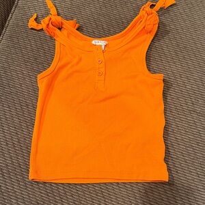 Habitual Girls' Orange Ribbed Tank with Tie Straps